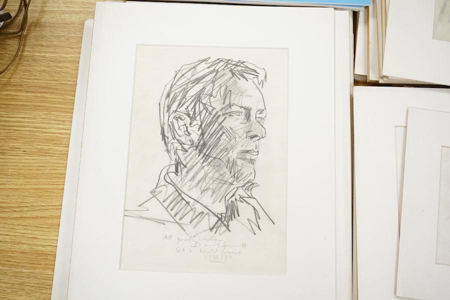 David Smith (1920-1999), a large collection of pencil sketches on tracing paper, Passengers and members of the crew, QE2 cruise 1996/97, each signed, inscribed and dated, together with ‘Cunard portrait of a Great Ship’ s